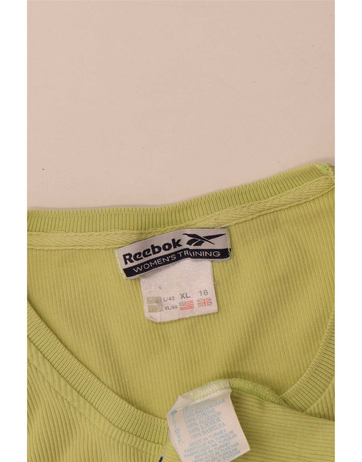 Reebok Womens Vest Top UK 16 Grande Algodão Verde