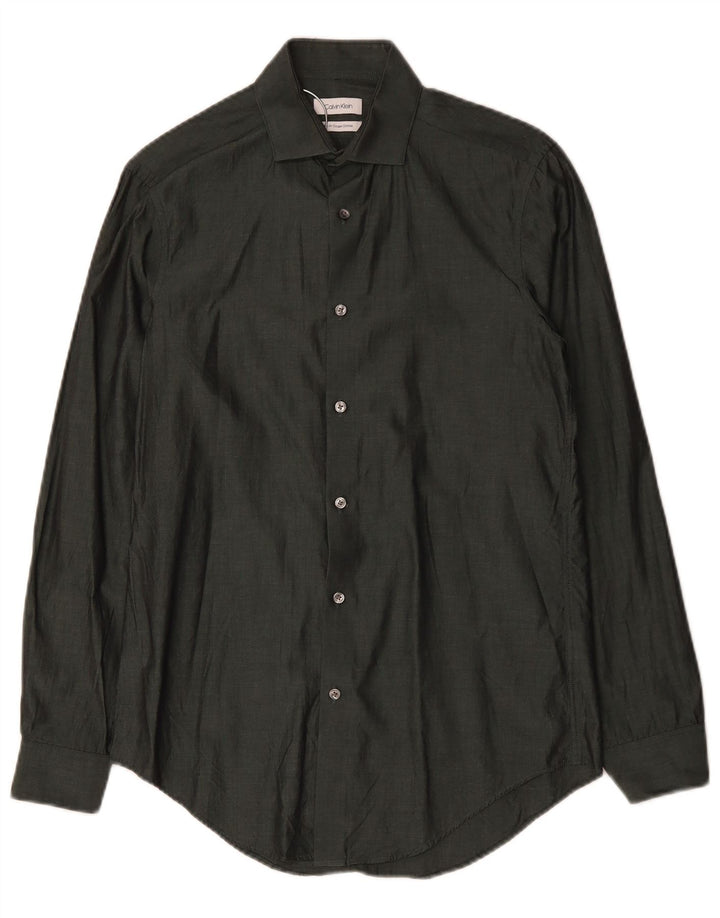 Camisa masculina Calvin Klein tamanho 14 1/2 verde pequeno