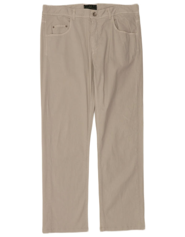 Calça casual reta masculina Fred Perry IT 52 XL W34 L30 algodão cinza