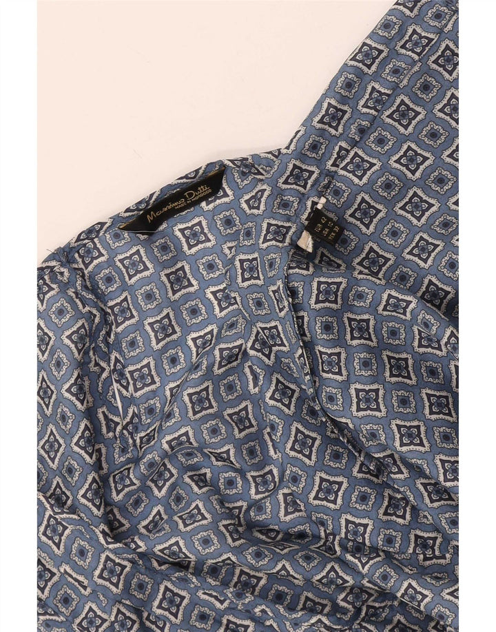 Blusa feminina sem mangas Massimo Dutti top EU 42 grande azul geométrico