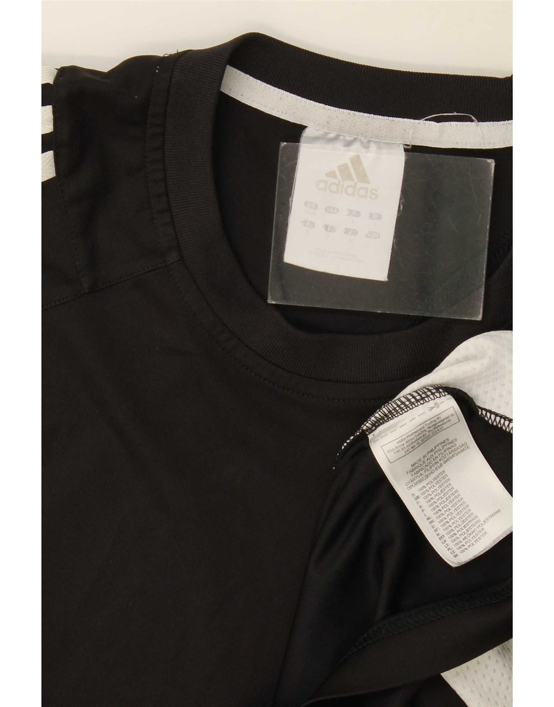 Adidas Mens Camiseta Top Médio Preto Colorblock Poliéster