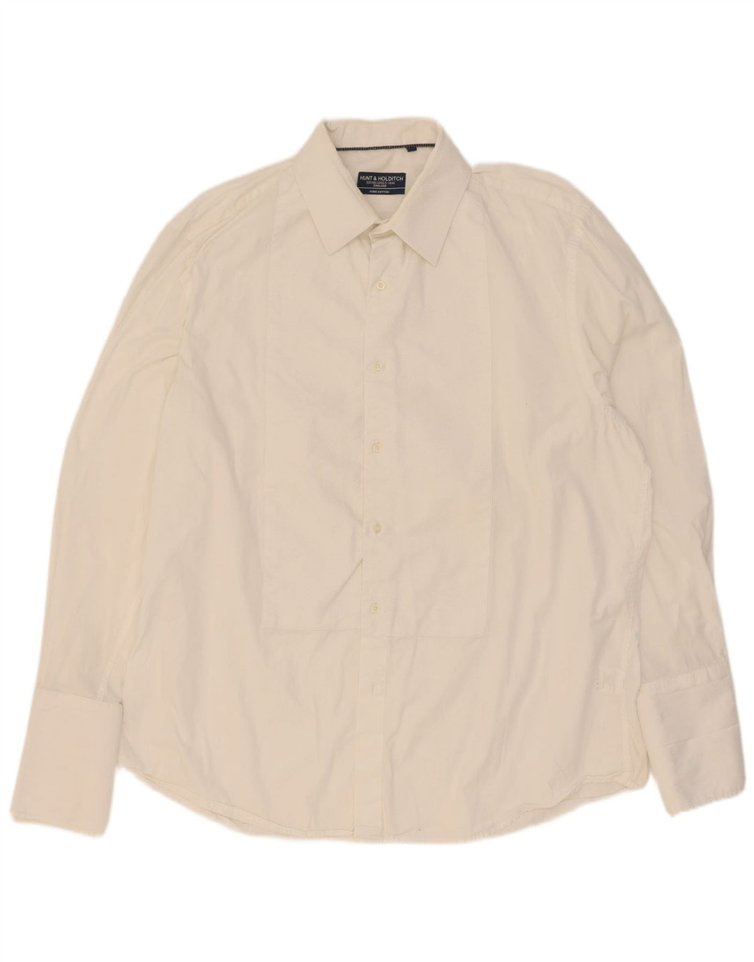 Camisa formal masculina Hunt & Holditch tamanho 45 17 XL algodão branco