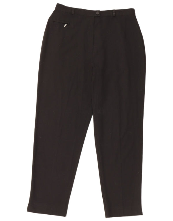 Calça feminina de cintura alta Marks & Spencer Reino Unido 14 médio W30 L26 preta