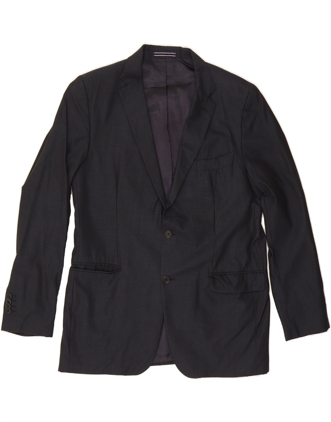 MASSIMO DUTTI Mens 2 Button Blazer Jacket UK 38 Medium Navy Blue Wool Vintage Massimo Dutti and Second-Hand Massimo Dutti from Messina Hembry 