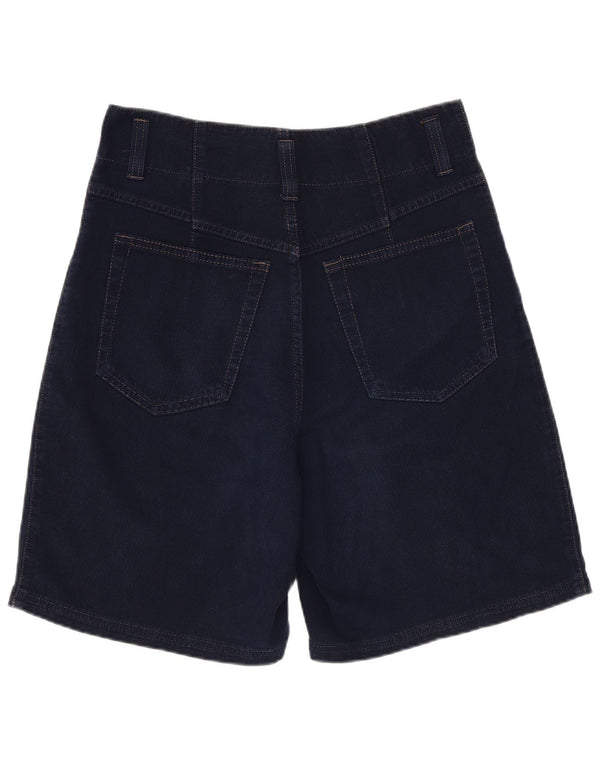 Shorts jeans feminino de cintura alta Revanche UE 38 médio W30 algodão azul marinho