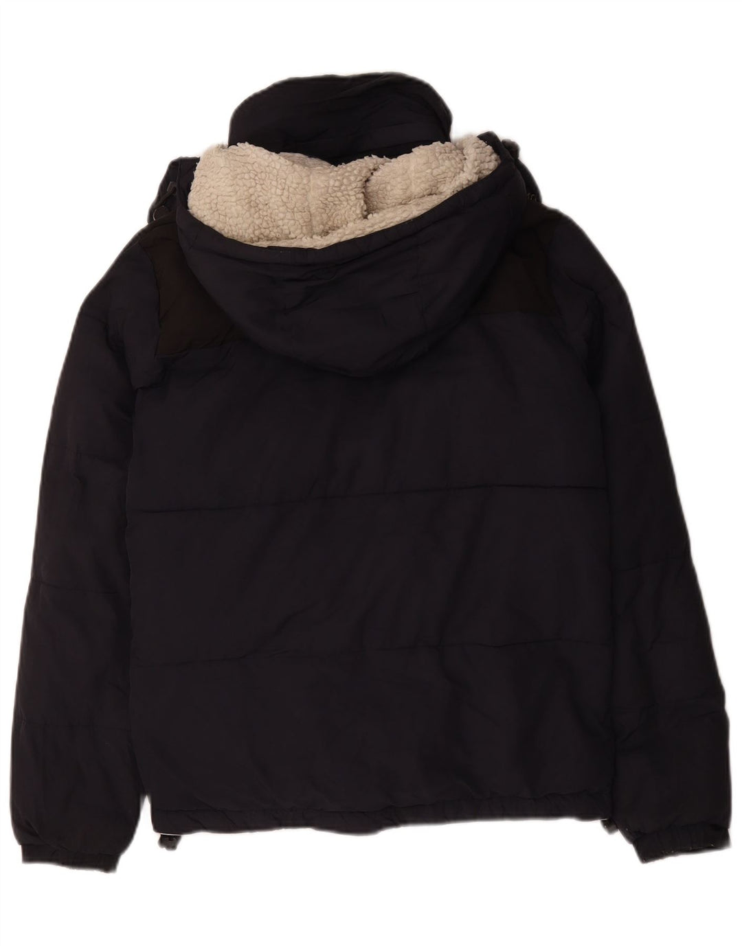 Jaqueta acolchoada com capuz masculina Superdry UK 36 poliéster azul marinho pequeno
