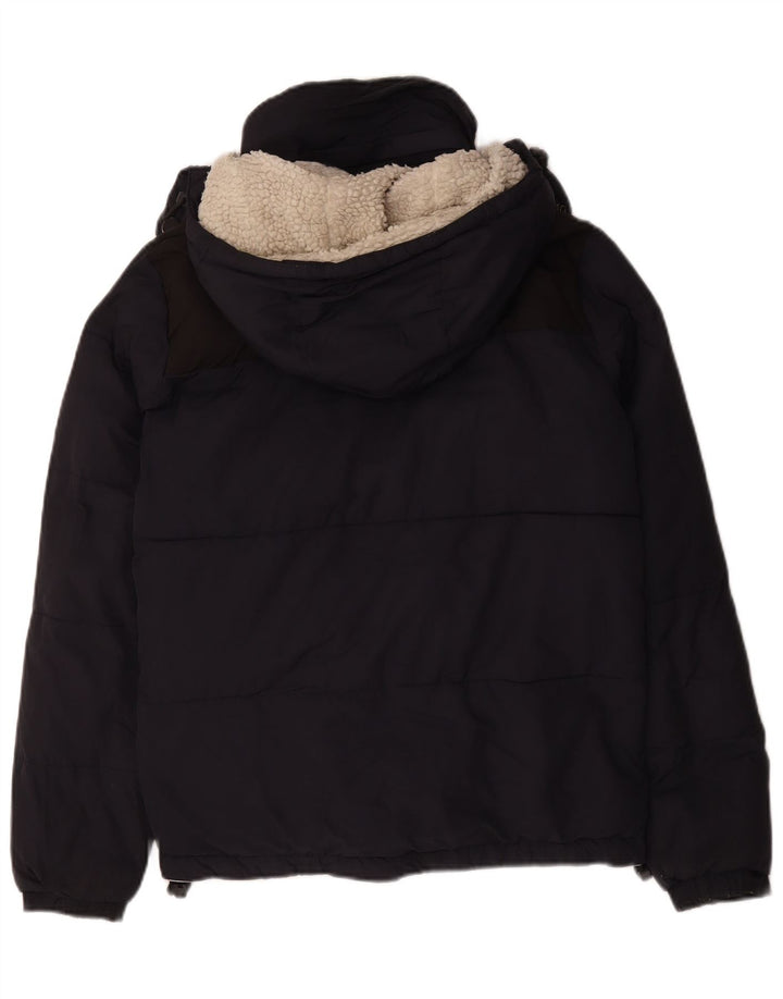 Jaqueta acolchoada com capuz masculina Superdry UK 36 poliéster azul marinho pequeno