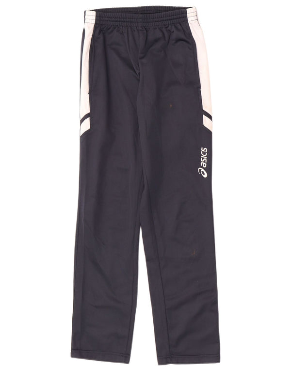 Calças de treino gráfico Asics Boys 11-12 anos Azul marinho Colourblock