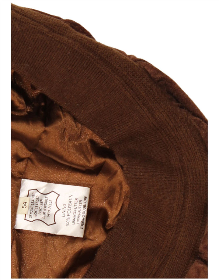 Jaqueta bomber masculina vintage de camurça EU 54 2XL couro marrom