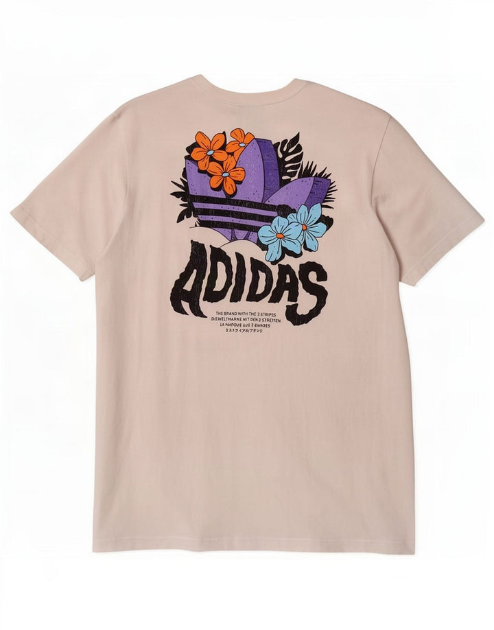 Adidas Mens Graphic T-Shirt Top Médio Algodão Branco