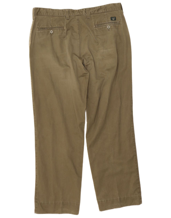 Calças masculinas Dockers cáqui retas chino W38 L31 algodão cáqui