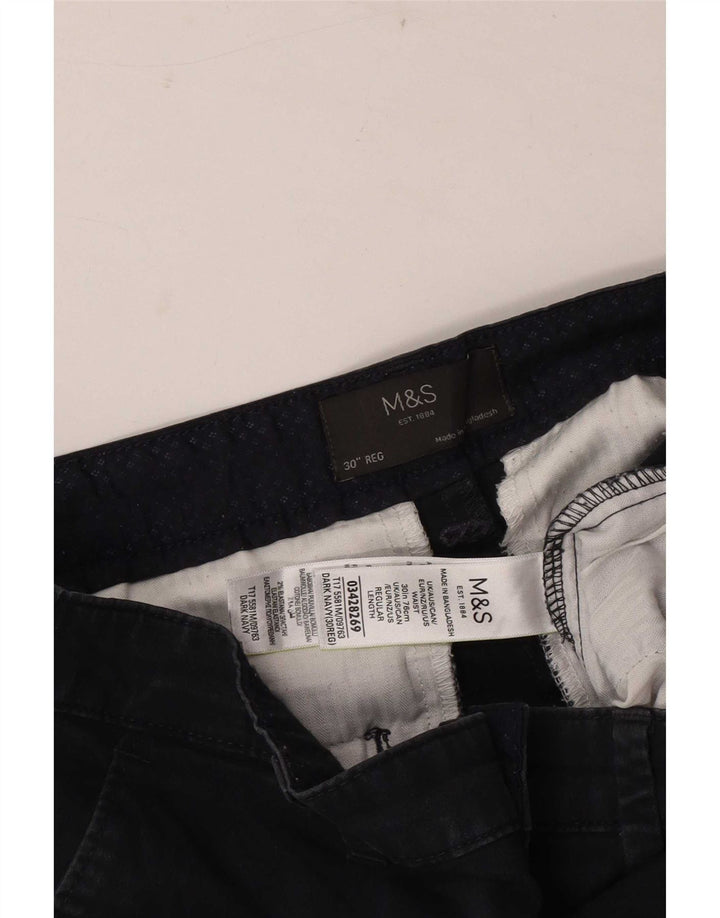 Shorts chino masculino Marks & Spencer W30 algodão azul marinho médio