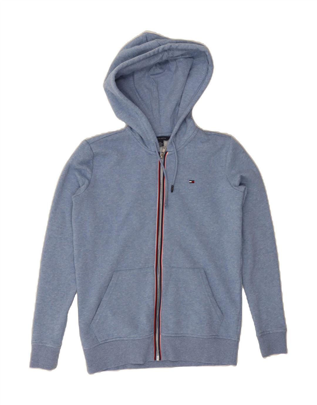 TOMMY HILFIGER Womens Zip Hoodie Sweater UK 2 2XS Blue Cotton Vintage Tommy Hilfiger and Second-Hand Tommy Hilfiger from Messina Hembry 