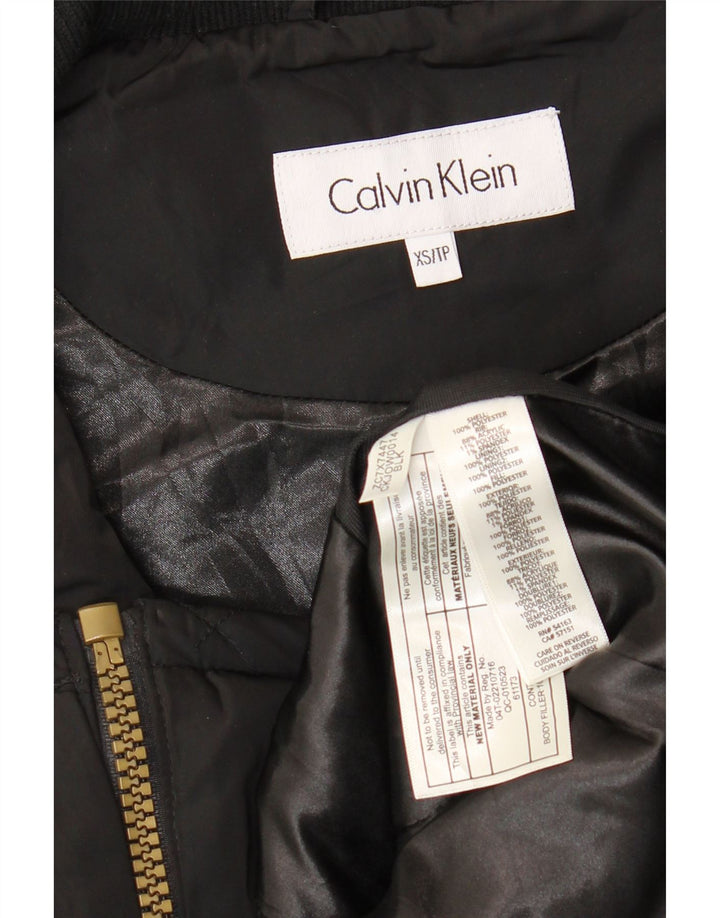 CALVIN KLEIN Colete acolchoado feminino UK 6 XS poliéster preto