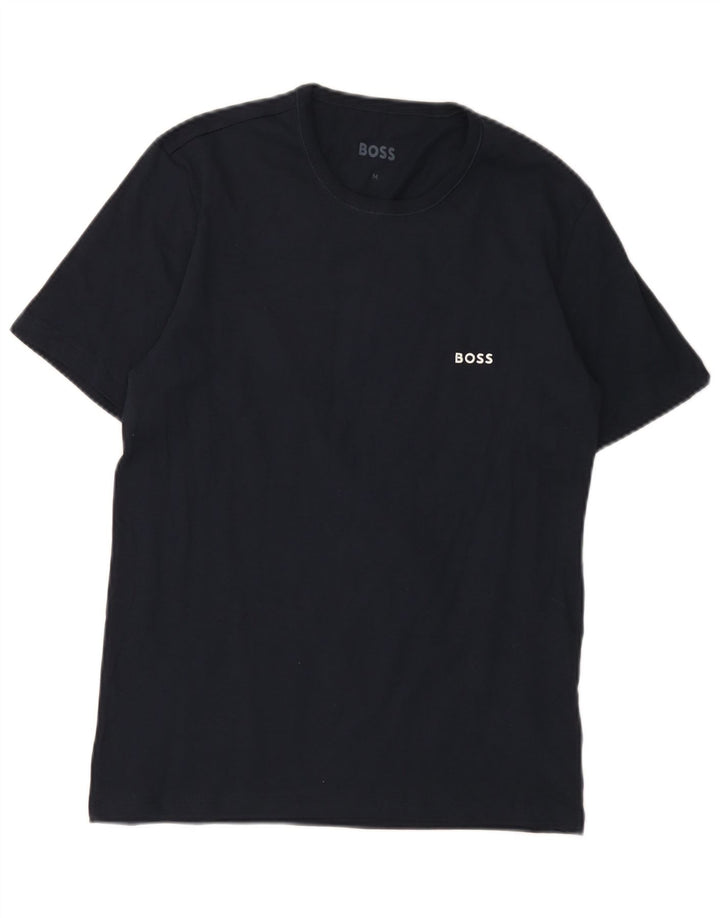 Camiseta masculina Hugo Boss Top médio algodão azul marinho