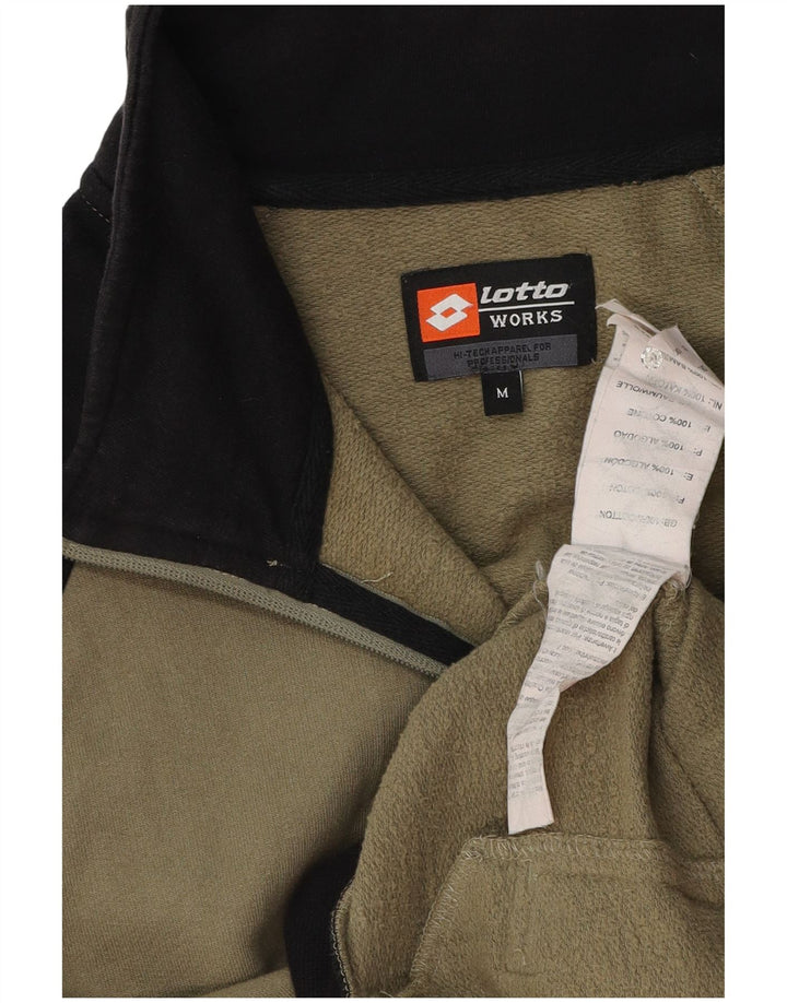 Lotto masculino gráfico agasalho jaqueta superior cáqui médio algodão colorblock