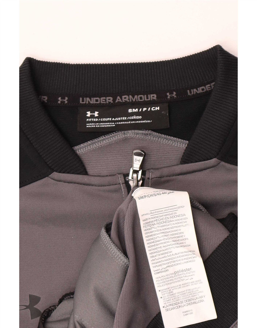 Under Armour Mens Treino Top Jacket Small Grey Colourblock Poliéster