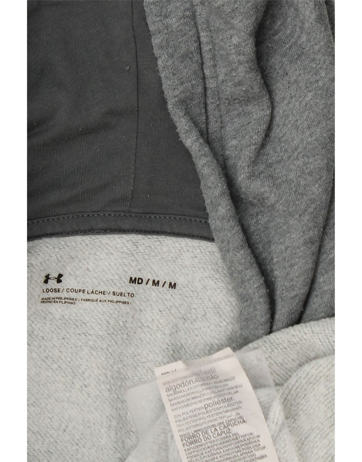 Under Armour Masculino moletom com capuz cinza médio algodão manchado
