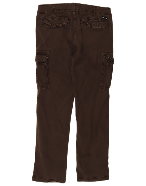 Calça cargo slim masculina Hollister W34 L32 algodão marrom