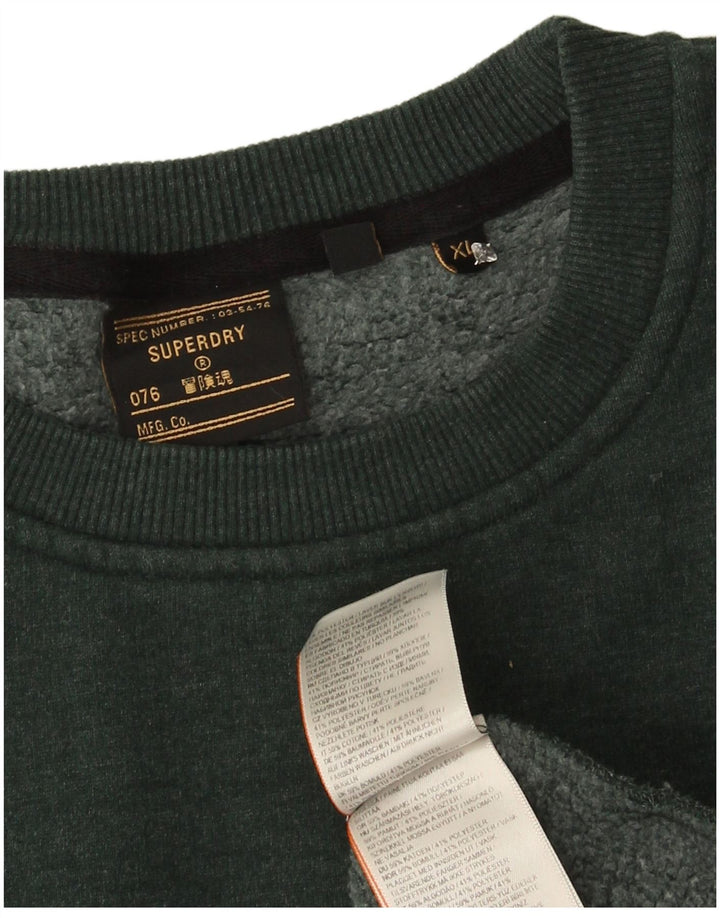 Superdry Mens Graphic Sweatshirt Jumper XL Verde Algodão