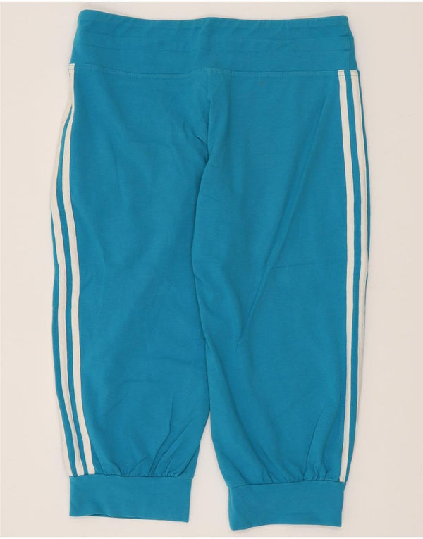 Adidas Womens Bermuda Sport Shorts UK 12 Médio Azul Algodão