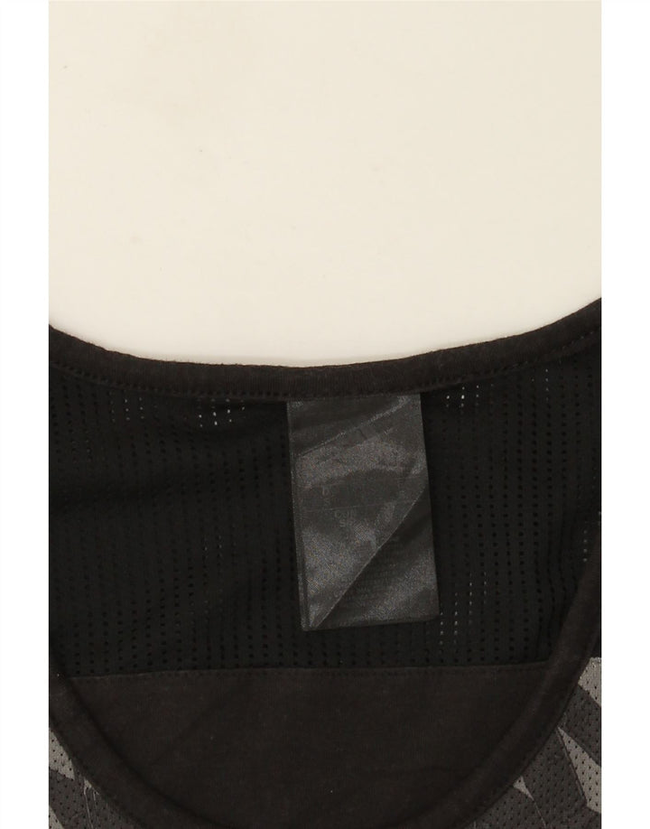 Adidas Mens Colete Top Pequeno Algodão Geométrico Preto