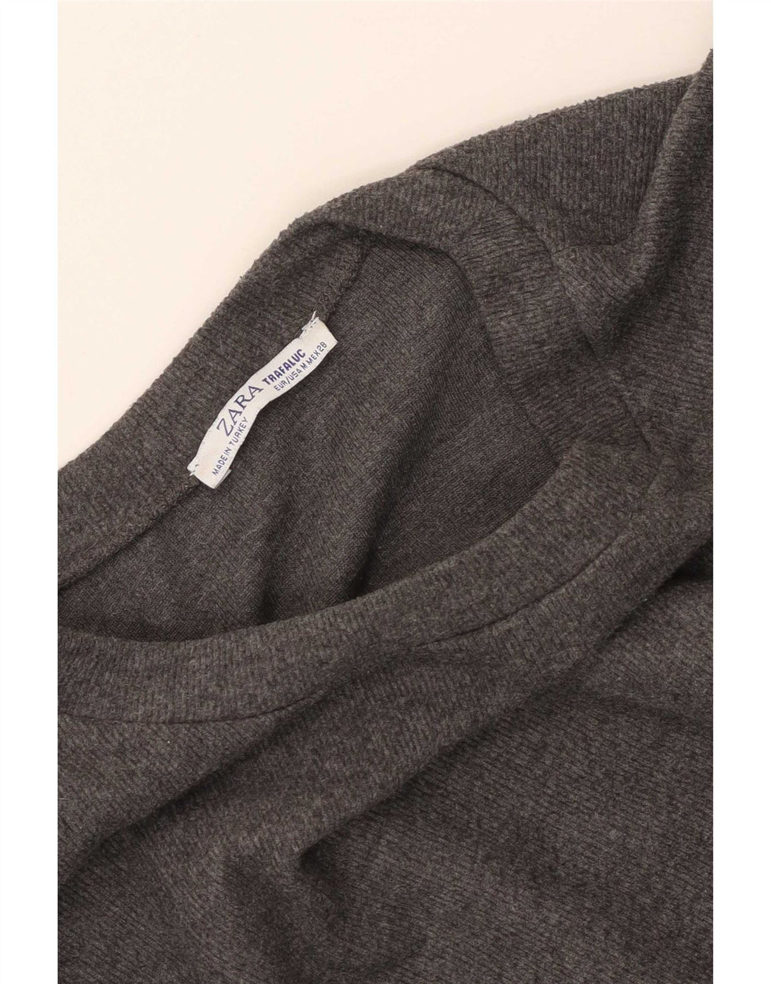 Zara Womens Crop Top Manga Longa Reino Unido 14 Médio Cinza