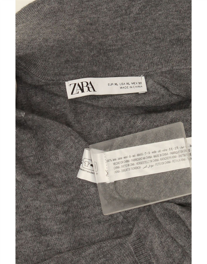 Suéter cardigã feminino Zara Reino Unido 18 XL lã cinza