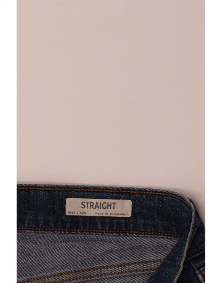 Jeans retos masculinos Marks & Spencer W32 L25 algodão azul