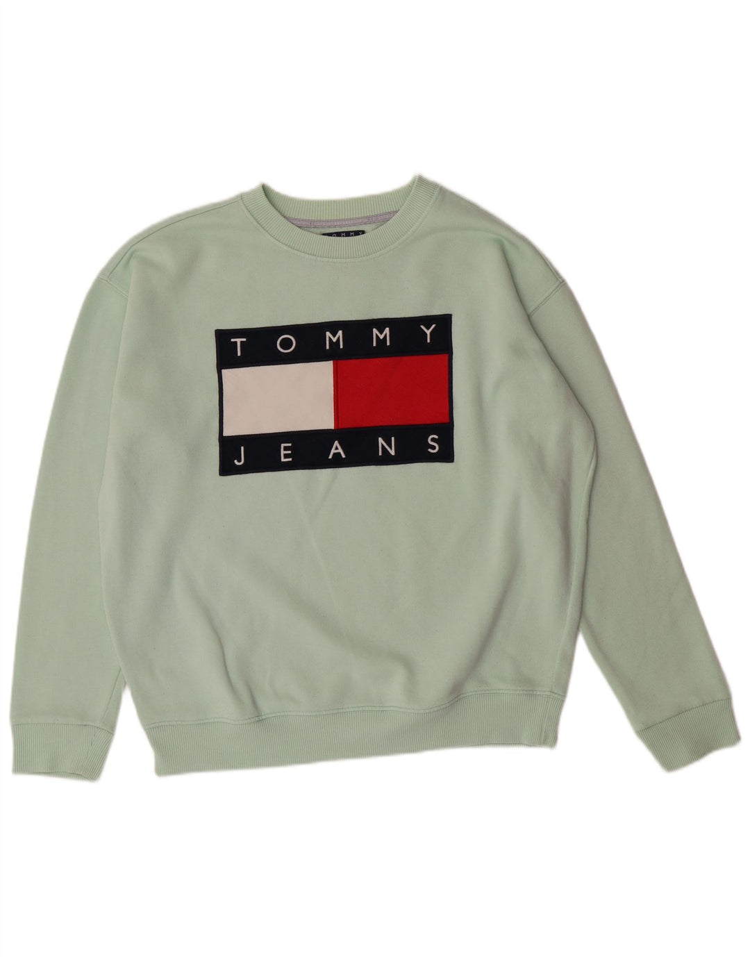 TOMMY HILFIGER Suéter gráfico masculino de algodão verde médio