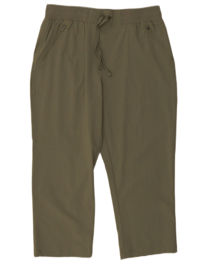 Calça capri feminina Mountain Warehouse Reino Unido 12 médio W30 L21 cáqui