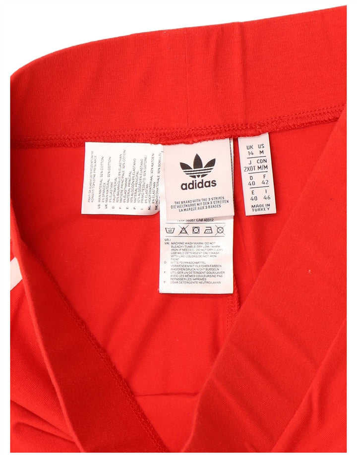 Leggings Adidas Femininas UK 14 Médio Algodão Vermelho