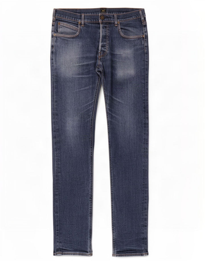 Lee Mens Daren Straight Jeans W36 L32 Azul Algodão