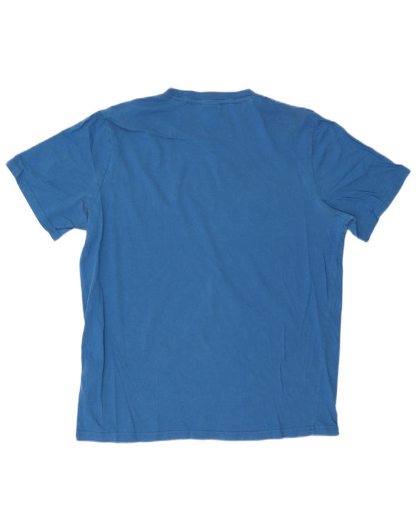 Camiseta gráfica masculina Champion Top 3XL algodão azul