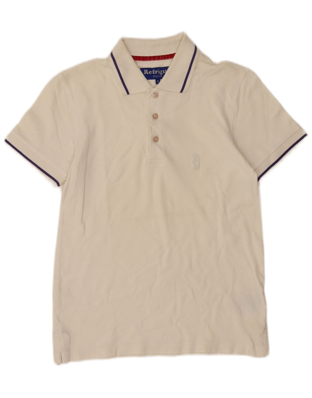 Camisa polo masculina Refrigue pequena de algodão branco