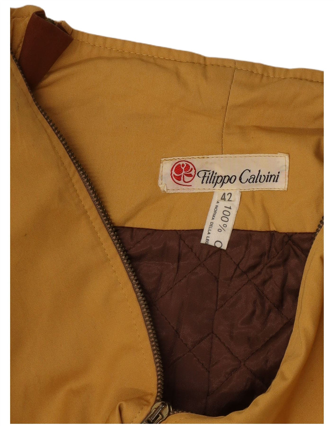 Jaqueta bomber feminina vintage IT 42 algodão amarelo médio