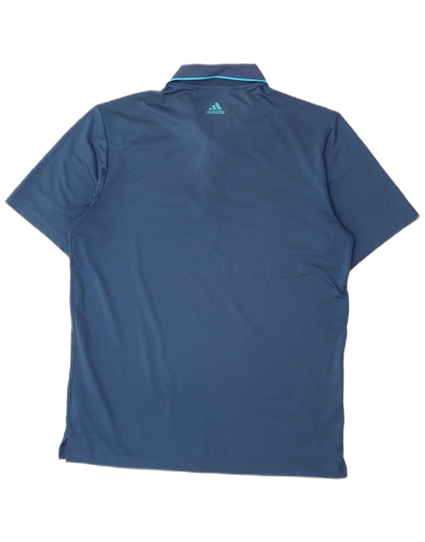 Adidas Mens Polo Shirt Médio Azul Marinho Listrado Poliéster