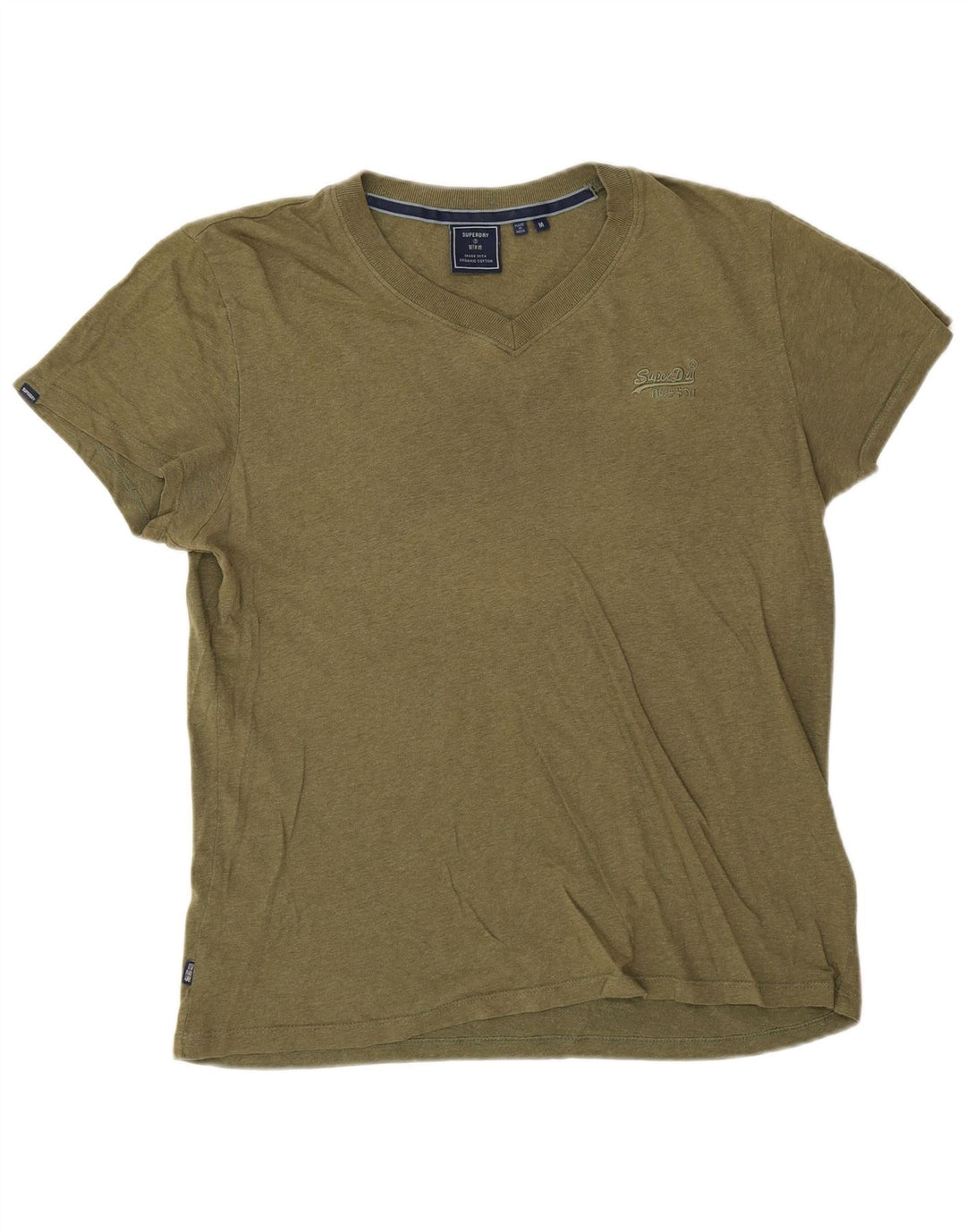 Camiseta masculina Superdry Top médio algodão cáqui