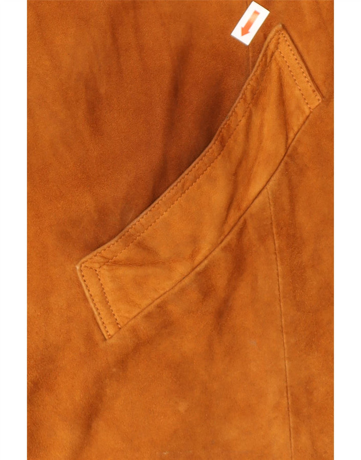 Jaqueta masculina vintage de camurça Reino Unido 40 grande couro marrom