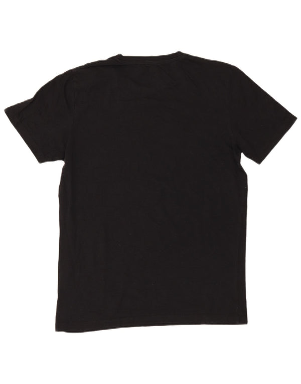 Camiseta gráfica masculina Jack & Jones Top médio algodão preto