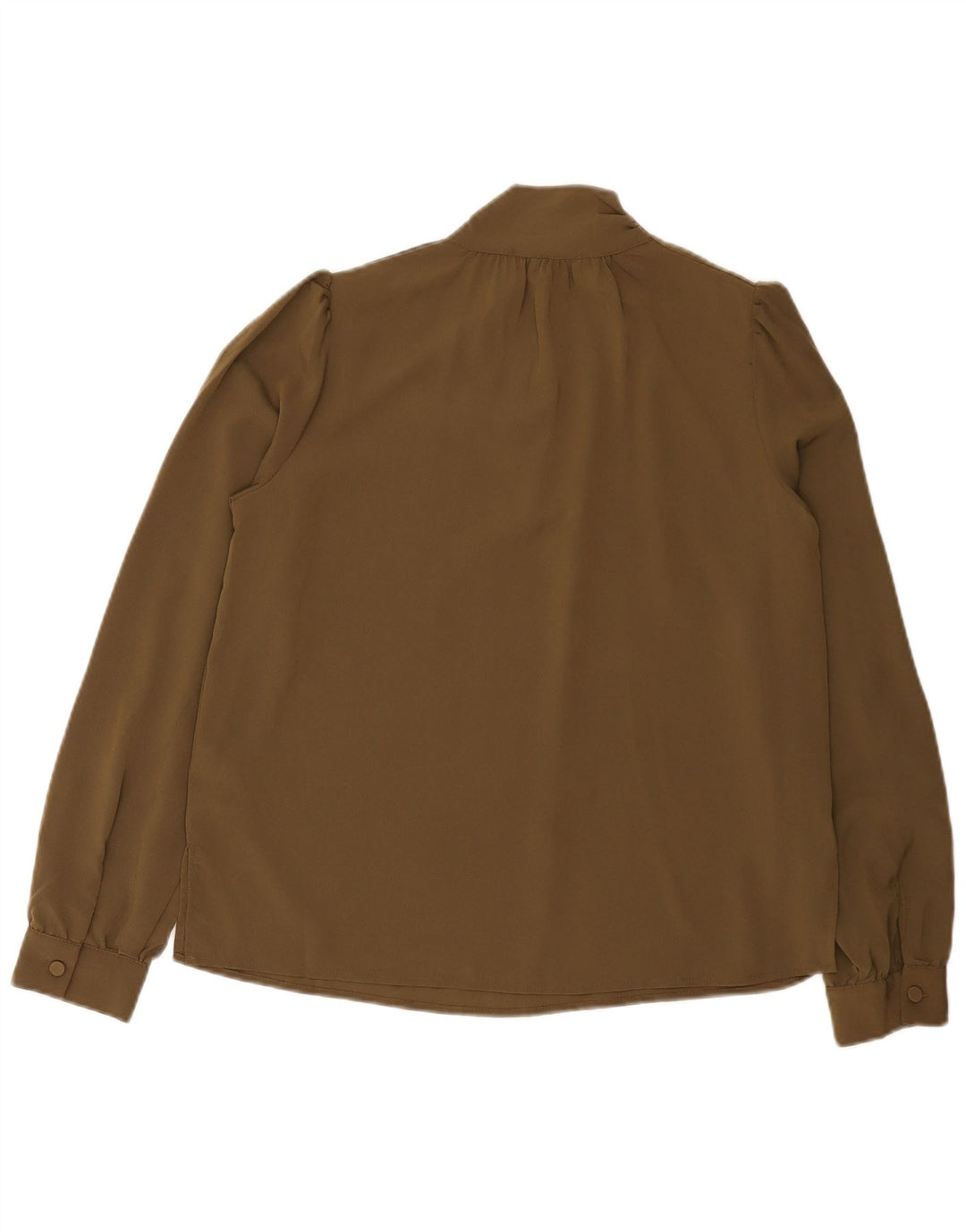 Blusa feminina de ajuste relaxado French Connection Top UK 10 poliéster cáqui pequeno