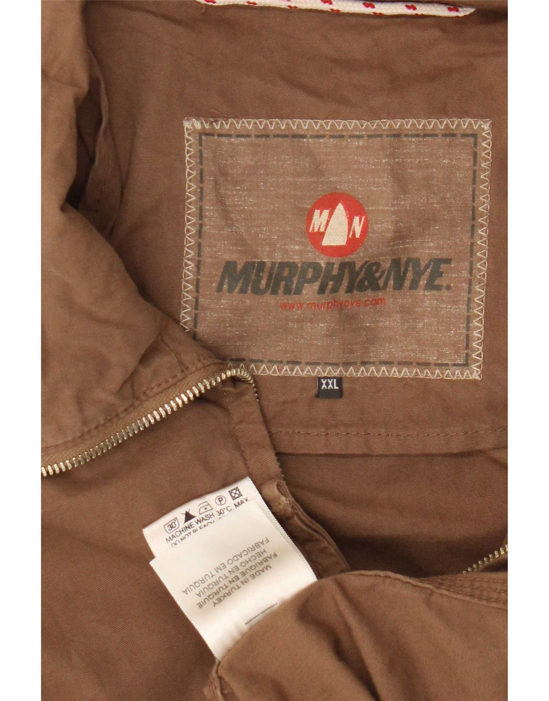 Jaqueta bomber masculina Murphy & Nye Reino Unido 44 2XL algodão bege