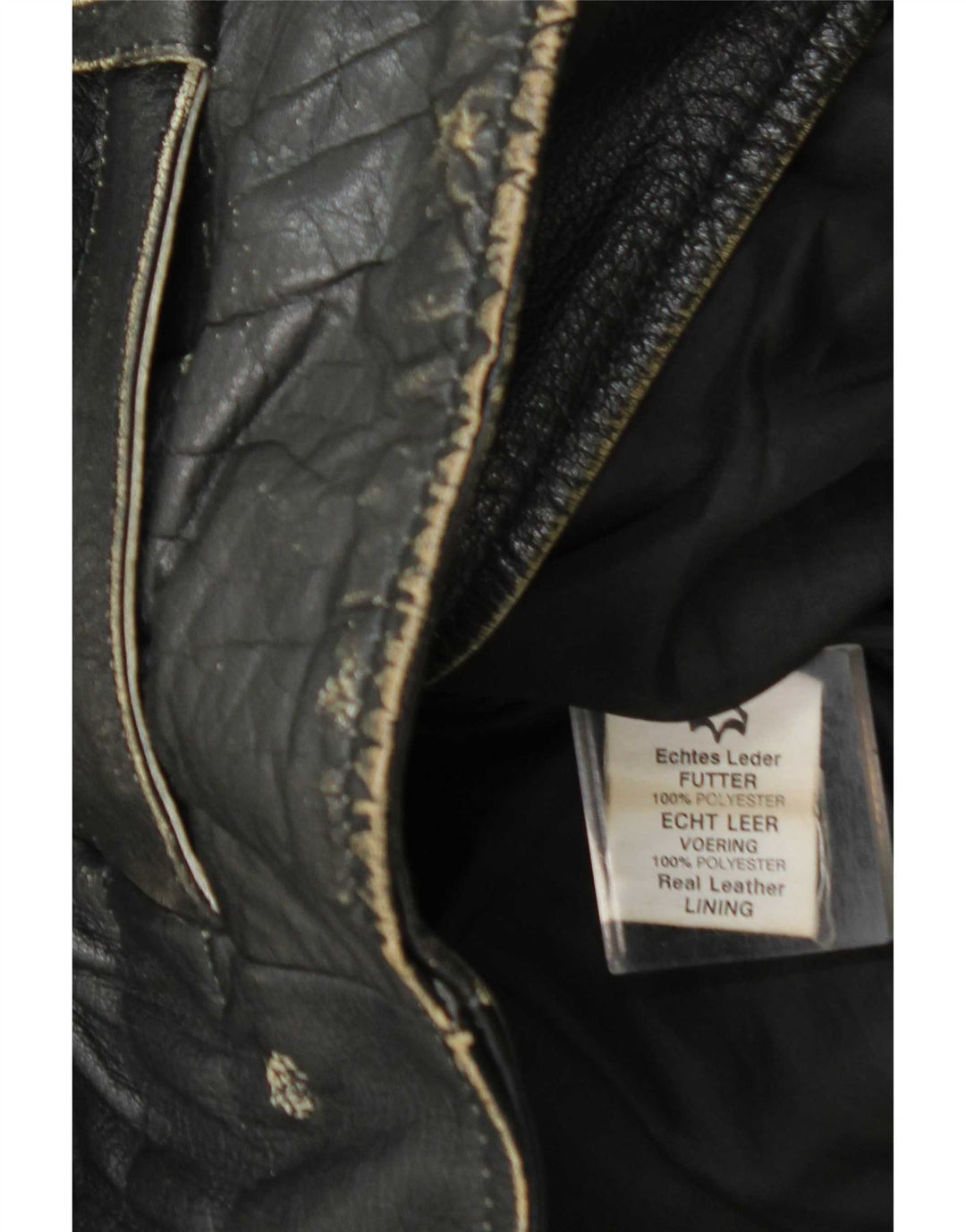 Jaqueta de couro masculina vintage para motociclista Reino Unido 36 couro preto pequeno