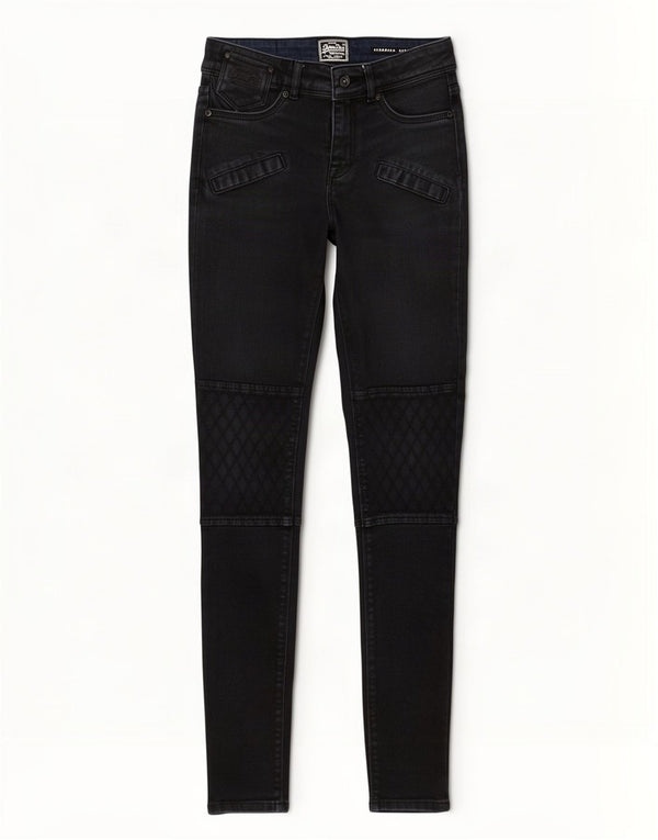 Jeans Superdry Feminino Padrão Super Skinny W25 L32 Azul Marinho Algodão