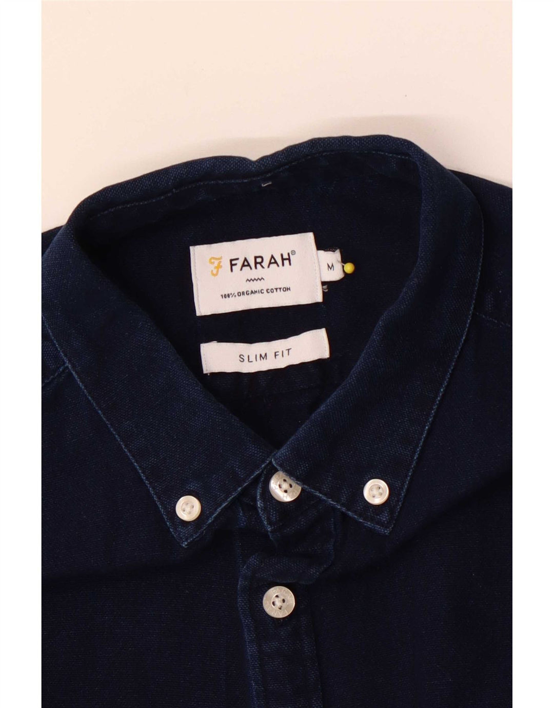 Farah Camisa masculina slim fit médio azul marinho