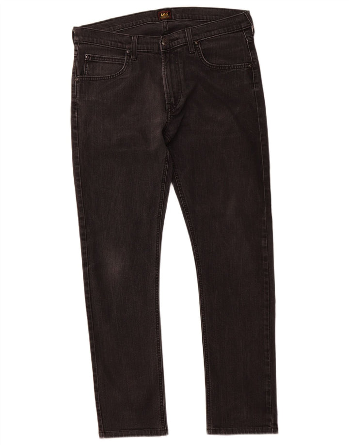 LEE Calça jeans feminina Luke Slim W33 L30 algodão preto