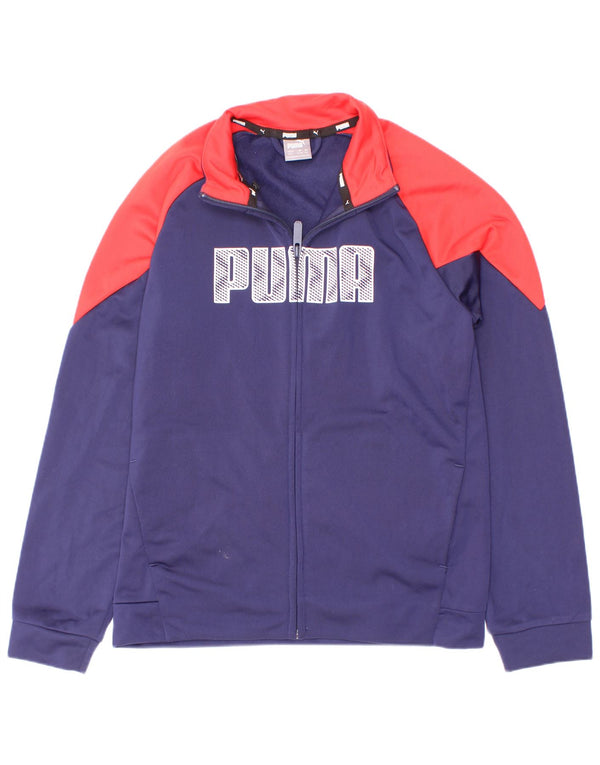 Jaqueta Puma Boys Graphic Tracksuit Top 11-12 Anos Azul Marinho Colorblock