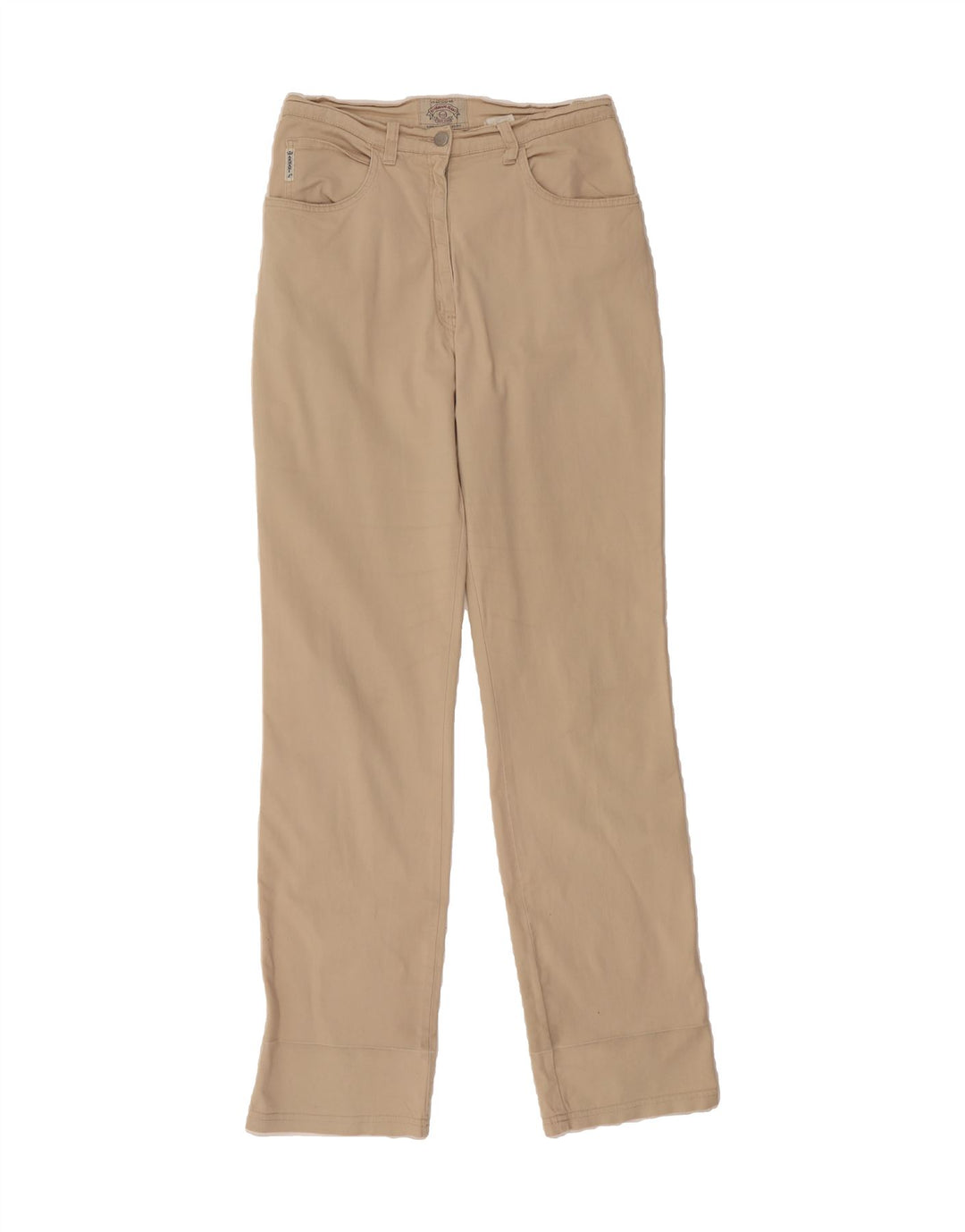 ARMANI Womens Milano Straight Casual Trousers W30 L32 Beige Cotton Vintage Armani and Second-Hand Armani from Messina Hembry 
