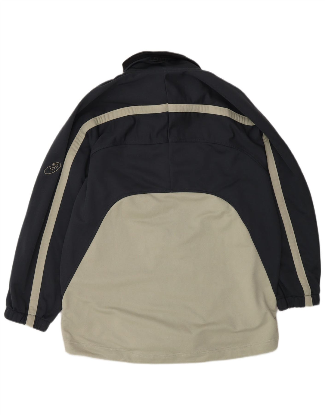 Asics Mens Tracksuit Top Jacket Grande Azul Marinho Colourblock Poliéster