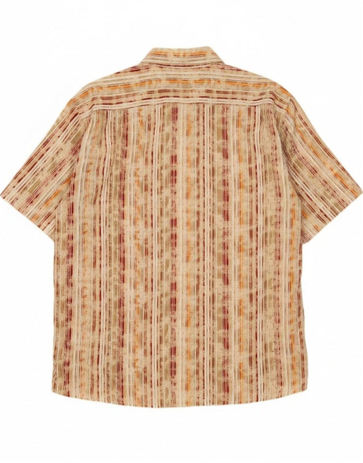 Camisa masculina de manga curta PAUL SMITH 2XL listrada bege